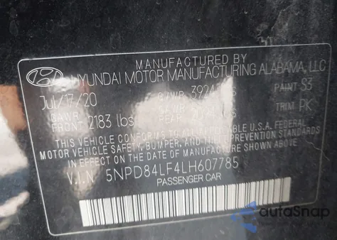 2020 Hyundai Elantra Value Edition from USA, damaged, VIN 5NPD84LF4LH607785